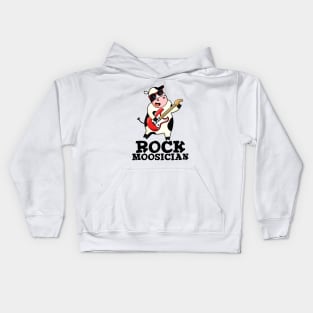 Rock Moosician Funny Cow Pun Kids Hoodie